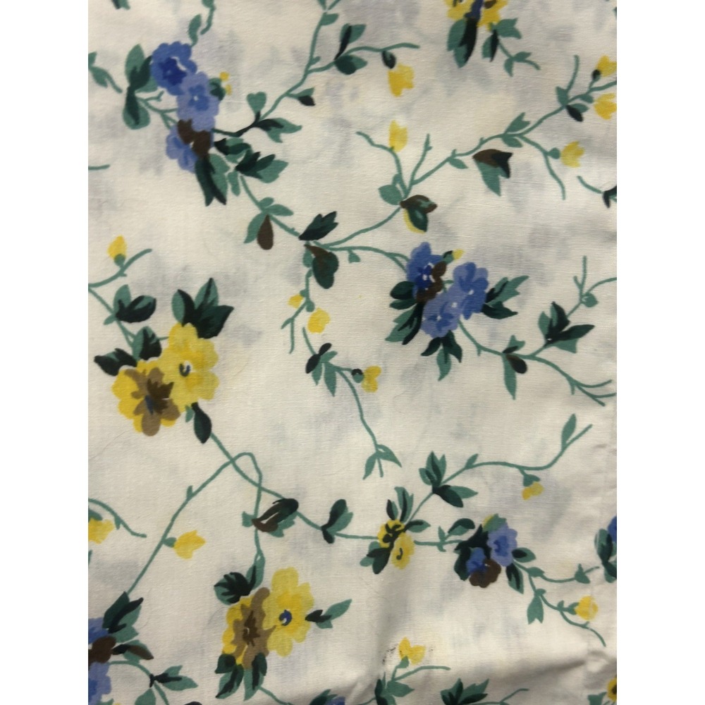 Vtg Laura Ashley Priory Polyanthus Floral Valance Yellow Blue Brown Cottagecore